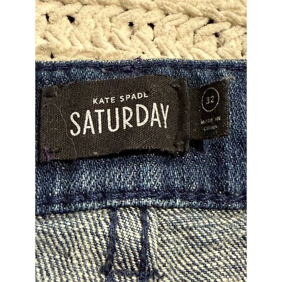 Kate Spade Saturday Jeans Barrel Leg High Rise 100% Cotton Womens 32 Blue Denim - Picture 2 of 10